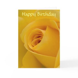 Birthday Card - Yellow Rose Flower