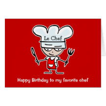 Birthday cards for chefs & cooks - Buy here
