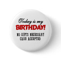 Birthday Cash Accepted buttons