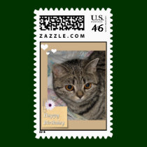 Birthday Cat postage postage