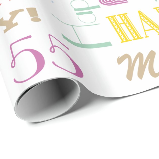 Birthday Celebration! Fontography  NAME and AGE Wrapping Paper 3/4