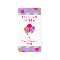 Birthday Celebration Home Made Wine Labels