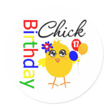 Birthday Chick 17 Years Old stickers
