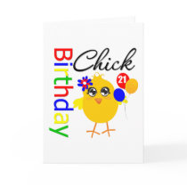 Birthday Chick 21 Years Old Cards