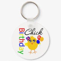 Birthday Chick 21 Years Old keychains