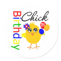 Birthday Chick 21 Years Old stickers