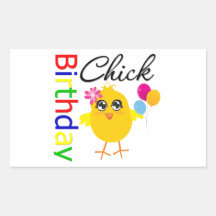 Birthday Chick Rectangle Stickers