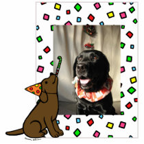 Birthday Chocolate Labrador Cartoon Photo Frame Acrylic Cut Outs