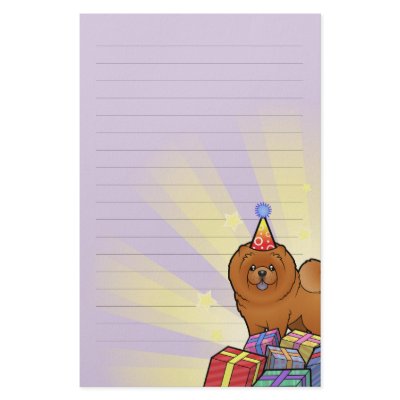 Birthday Chow Chow Stationery Paper by CartoonizeMyPet