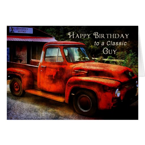 Classic Truck Birthday Cards, Classic Truck Birthday Card Templates