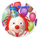Birthday clown, Any Name stickers