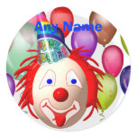 Birthday clown, Any Name stickers