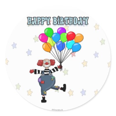 Birthday Clown Stickers by StarStock