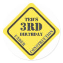 Birthday Construction Sticker sticker