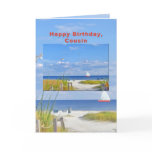 Birthday, Cousin, Beach and Ocean View Card