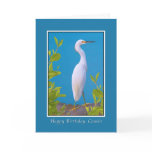 Birthday,  Cousin, Snowy Egret Greeting Card