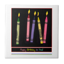 Birthday crayons tile