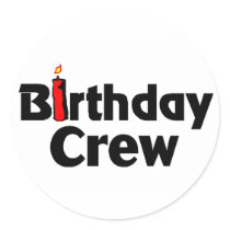 Birthday Crew Round Sticker