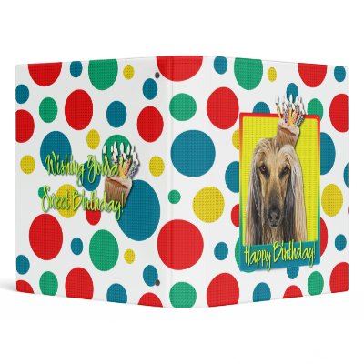 Birthday Cupcake - Afghan 3 Ring Binders by FrankzPawPrintz