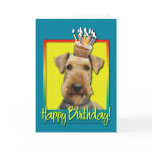Birthday Cupcake Airedale Greeting Card