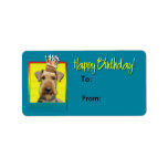 Birthday Cupcake Airedale Personalized Address Label