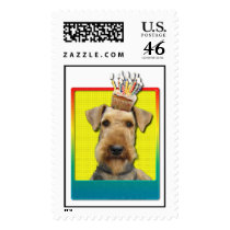 Birthday Cupcake - Airedale Postage Stamp