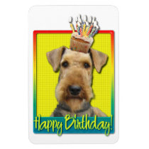 Birthday Cupcake - Airedale Flexible Magnet