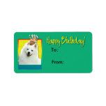 Birthday Cupcake - American Eskimo Personalized Address Label