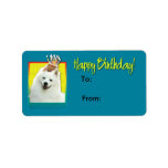 Birthday Cupcake - American Eskimo Custom Address Label
