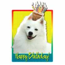 Birthday Cupcake - American Eskimo Photo Cut Out