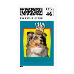 Birthday Cupcake - Australian Shepherd - Dustine postage
