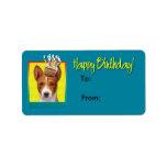 Birthday Cupcake - Basenji Personalized Address Label