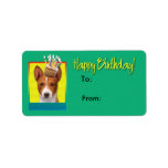Birthday Cupcake - Basenji Personalized Address Label