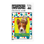 Birthday Cupcake - Basenji postage