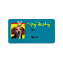 Birthday Cupcake - Beagle Personalized Address Labels