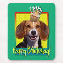 Birthday Cupcake - Beagle Mouse Pad