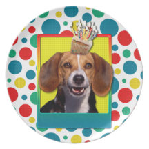 Birthday Cupcake - Beagle Party Plate