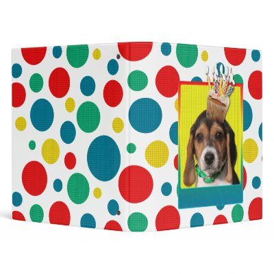 Birthday Cupcake - Beagle Puppy - Chloe 3 Ring Binders by FrankzPawPrintz
