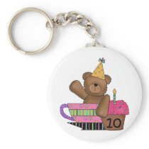 Birthday Cupcake Bear Age 10 Key Chains