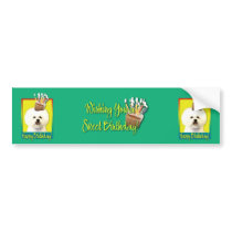 Birthday Cupcake - Bichon Frise Bumper Sticker