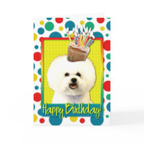 Birthday Cupcake - Bichon Frise Greeting Card