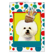Birthday Cupcake - Bichon Frise Card