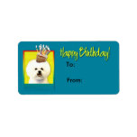 Birthday Cupcake - Bichon Frise Custom Address Label