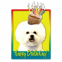 Birthday Cupcake - Bichon Frise Photo Cut Out