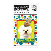 Birthday Cupcake - Bichon Frise Postage