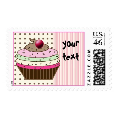 Birthday Cupcake - birthday girl Postage Stamps Zazzle_stamp Birthday Cupcake - birthday girl Postage Stamps Zazzle_stamp