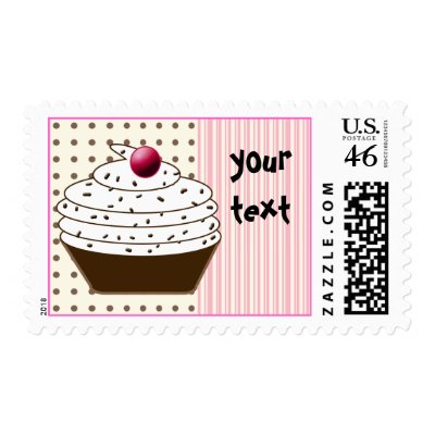 Birthday Cupcake - birthday girl Stamps Zazzle_stamp Birthday Cupcake - birthday girl Stamps Zazzle_stamp
