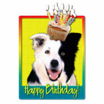Birthday Cupcake - Border Collie Acrylic Cut Out