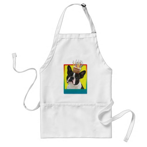 Birthday Cupcake - Boston Terrier Aprons