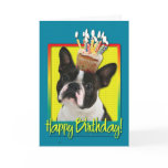 Birthday Cupcake - Boston Terrier Greeting Card